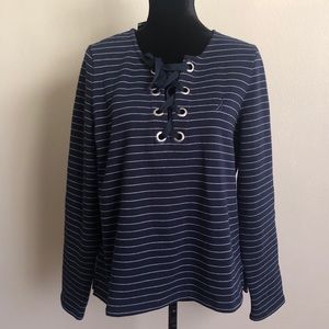 New Nautica Striped Ultra-Soft Fleece Shirt